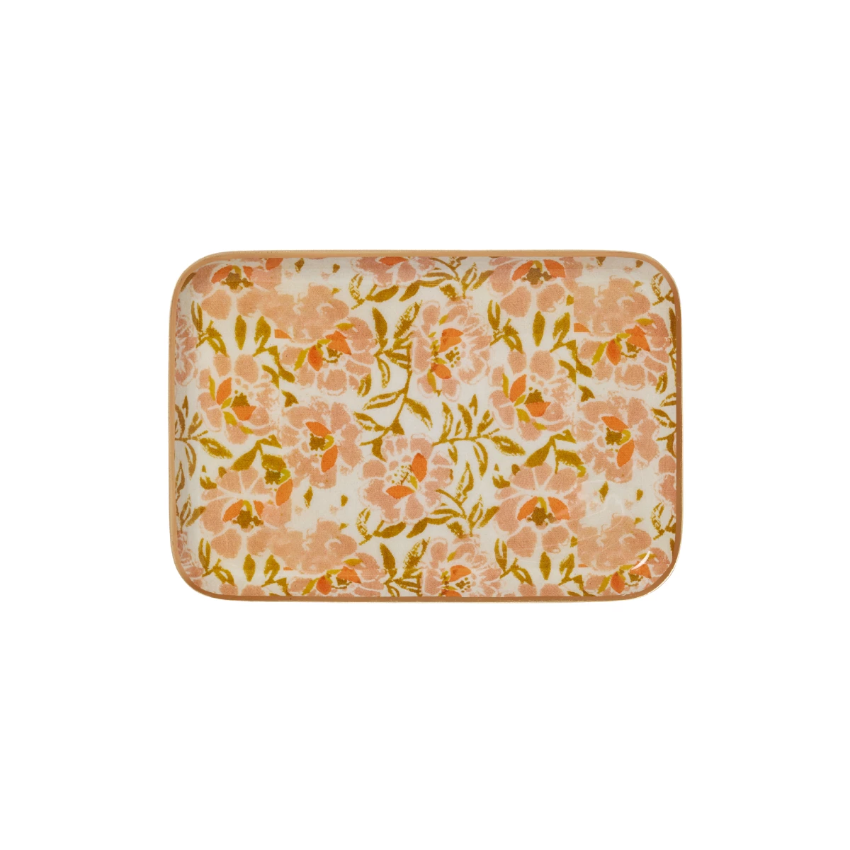 Plateau fleurs blanc et rose M