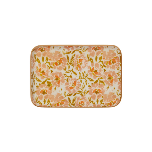 Plateau fleurs blanc et rose M