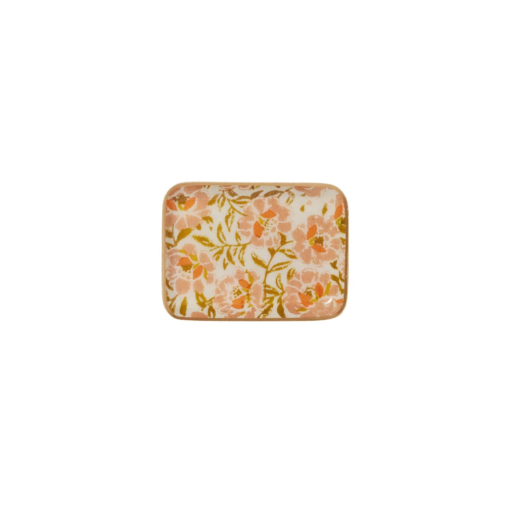 Plateau fleurs blanc et rose S