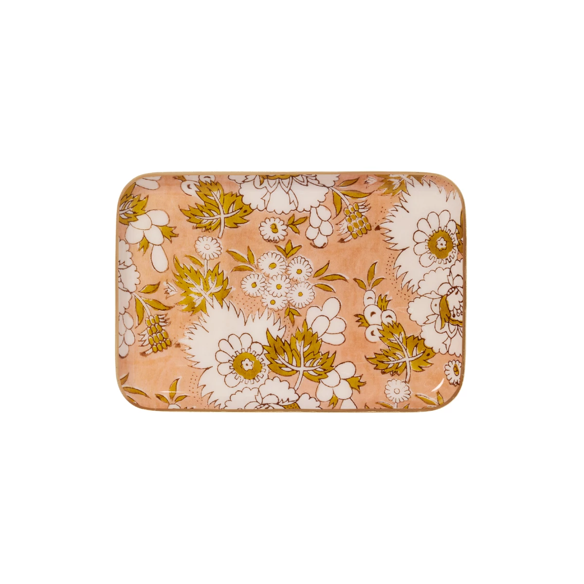 Plateau fleurs rose M