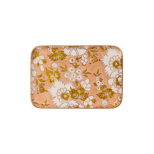 Plateau fleurs rose M