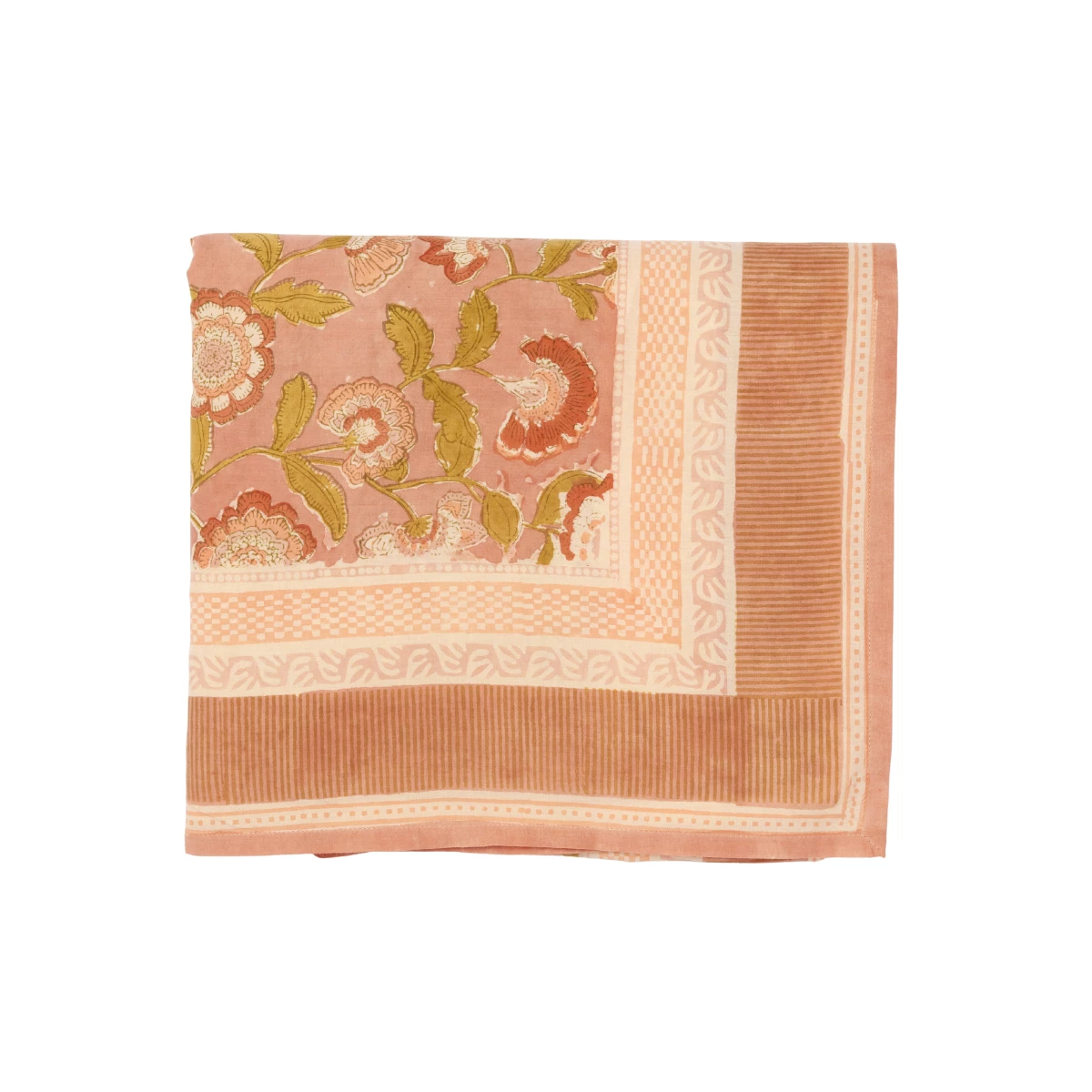 Nappe à fleurs terracotta