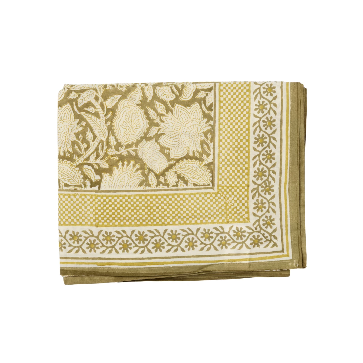 Nappe à fleurs kaki