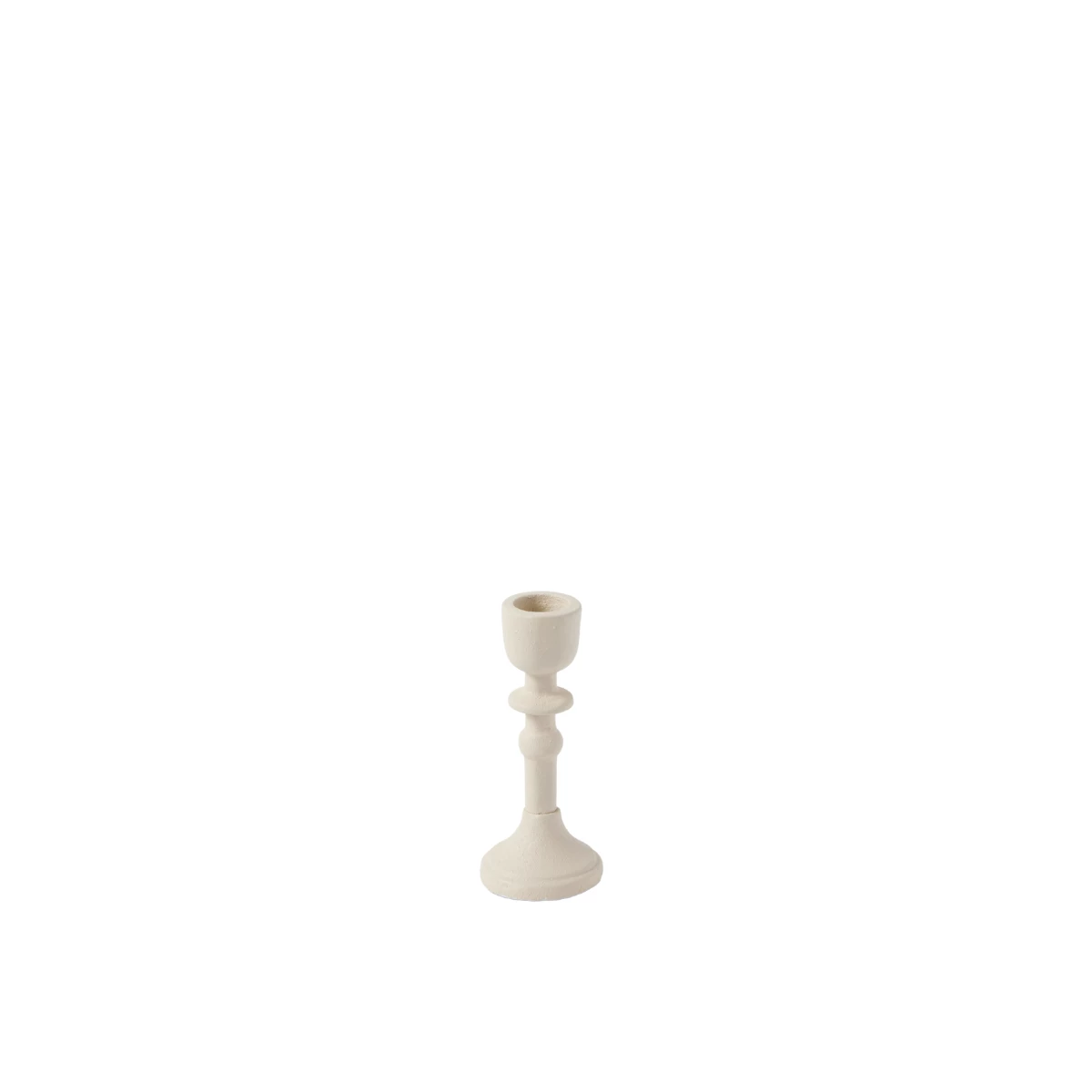 Bougeoir en métal blanc S