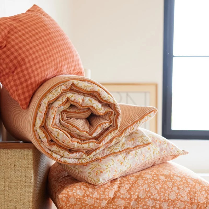 Coussin vichy terracotta
