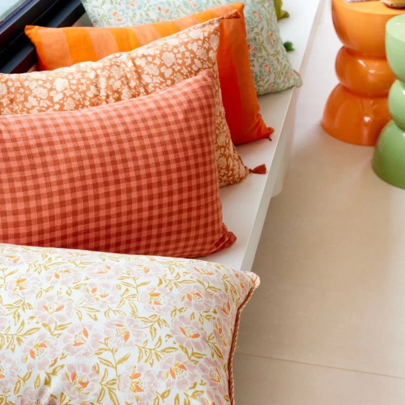 Coussin vichy terracotta