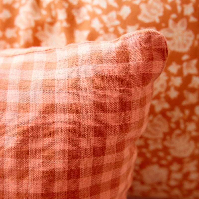 Coussin vichy terracotta