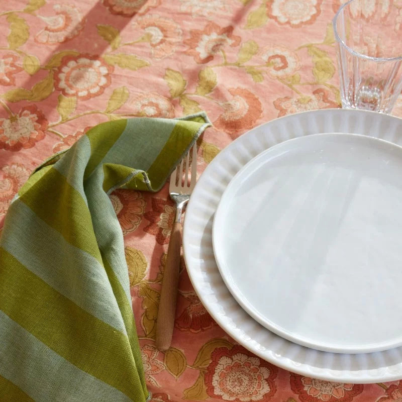 Nappe à fleurs terracotta