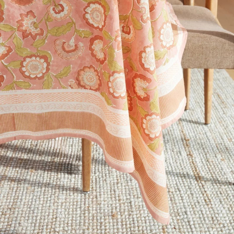 Nappe à fleurs terracotta