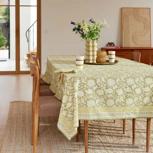Nappe à fleurs kaki