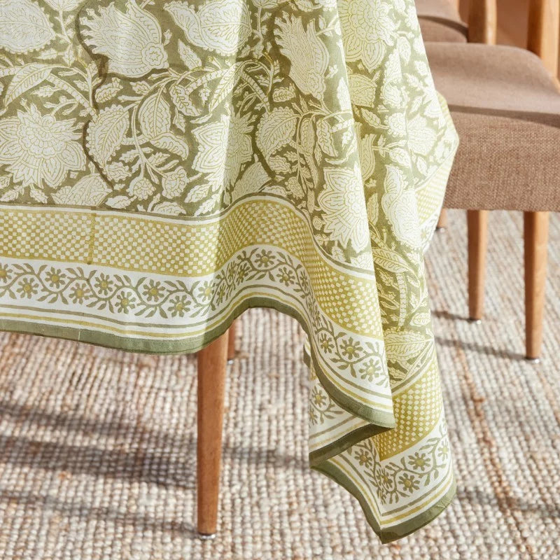 Nappe à fleurs kaki