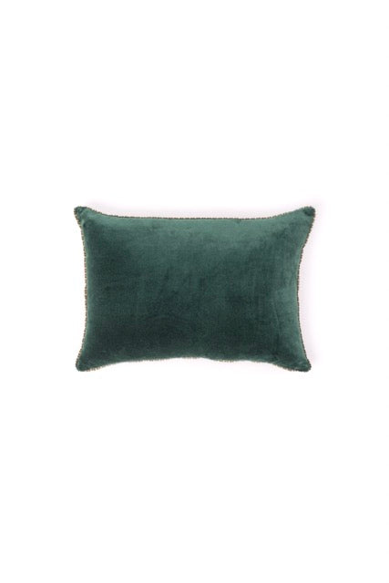 Coussin velours bleu canard
