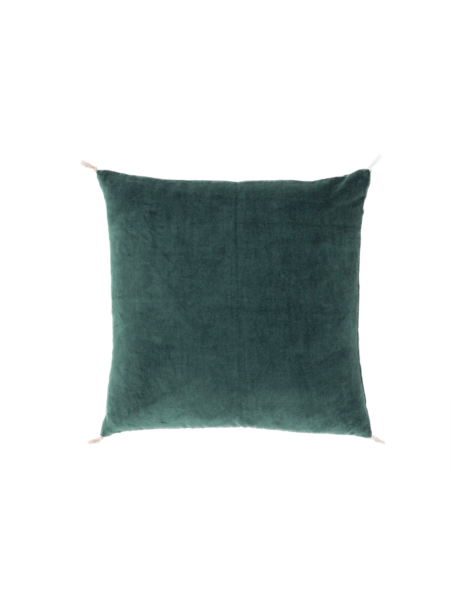 Coussin velours bleu canard