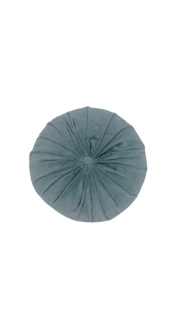 Coussin rond velours ciel
