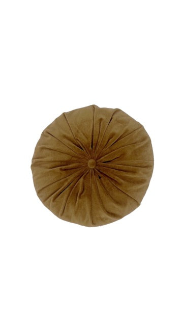 Coussin rond velours bronze
