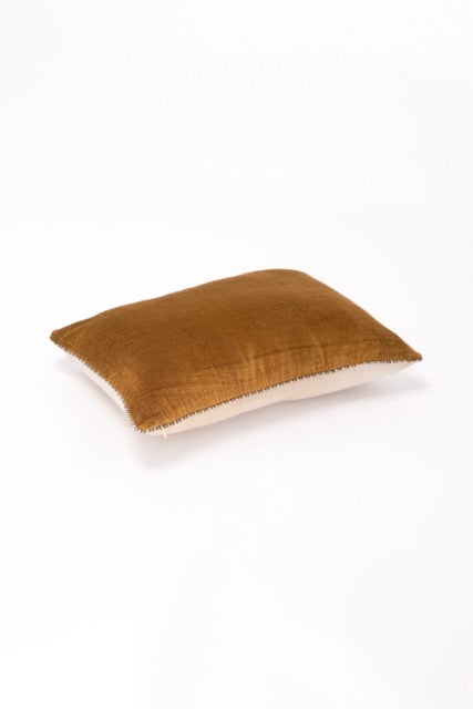 Coussin velours bronze
