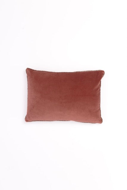 Coussin velours terracotta