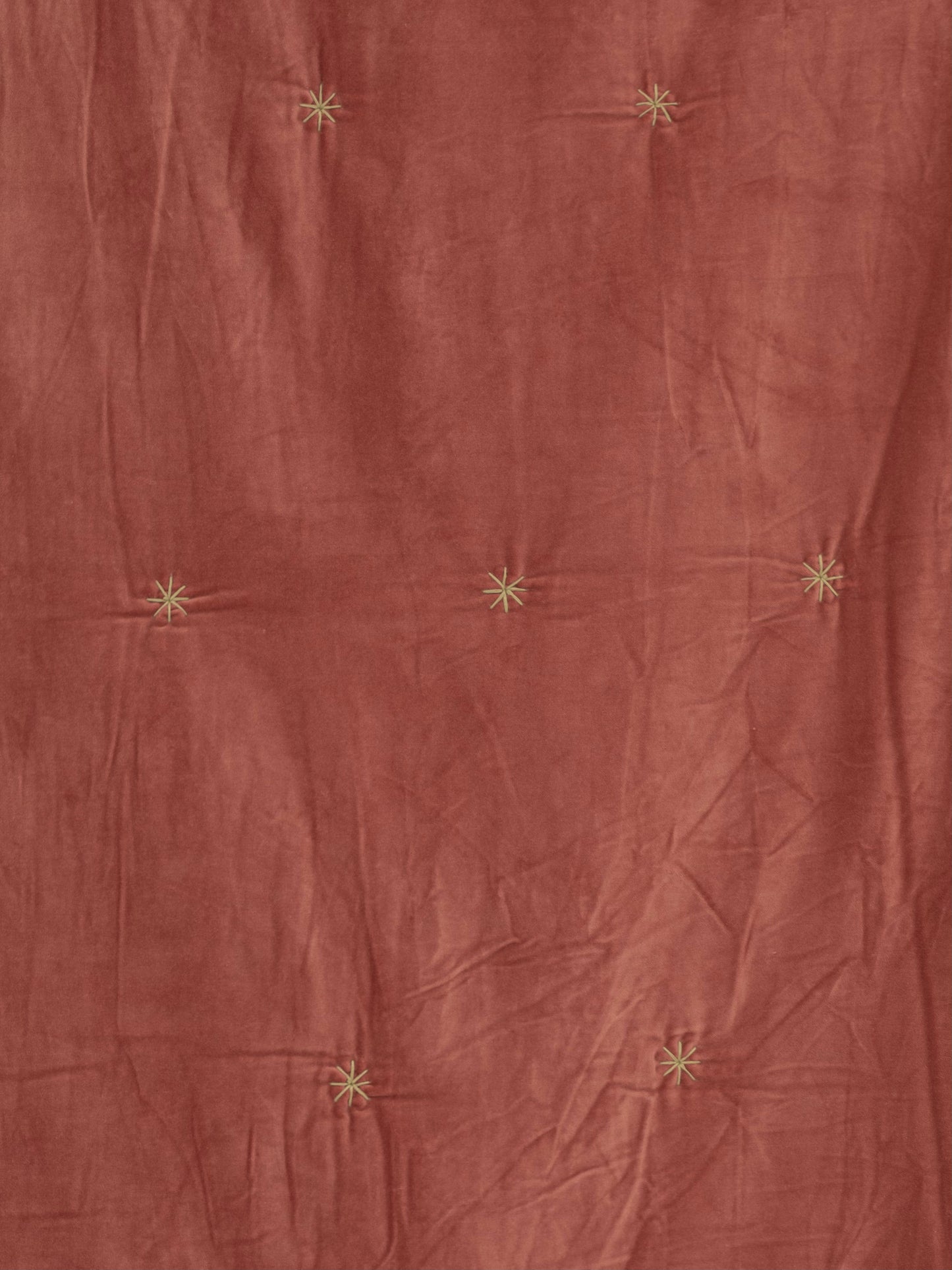 Edredon velours terracotta