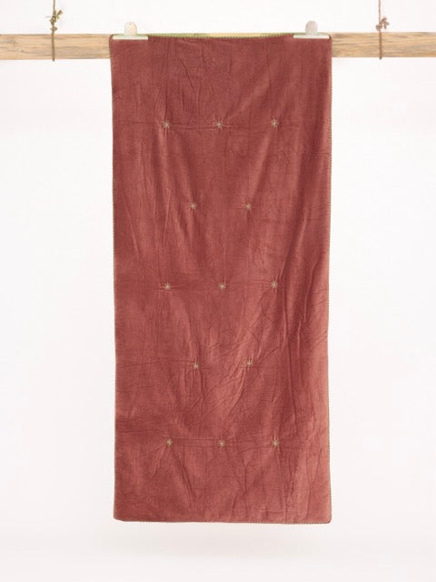 Edredon velours terracotta