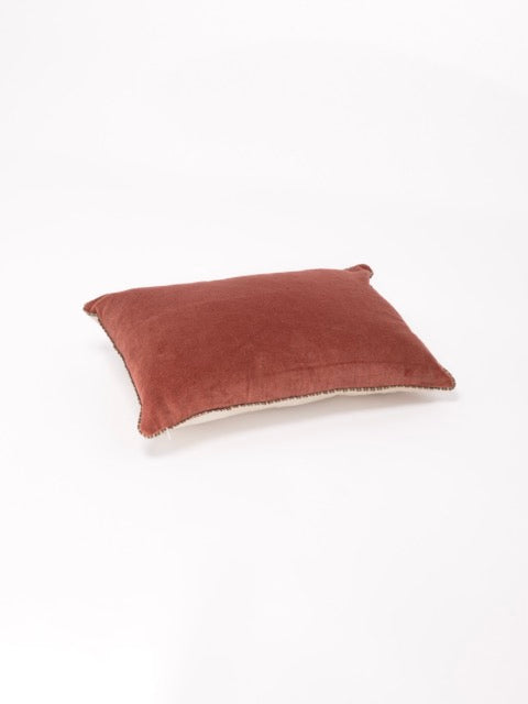 Coussin velours terracotta