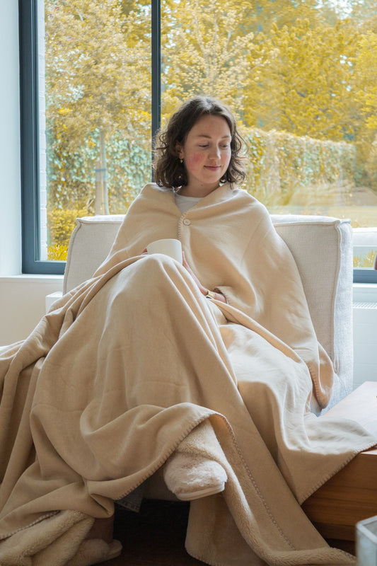 Plaid XL réversible ivoire