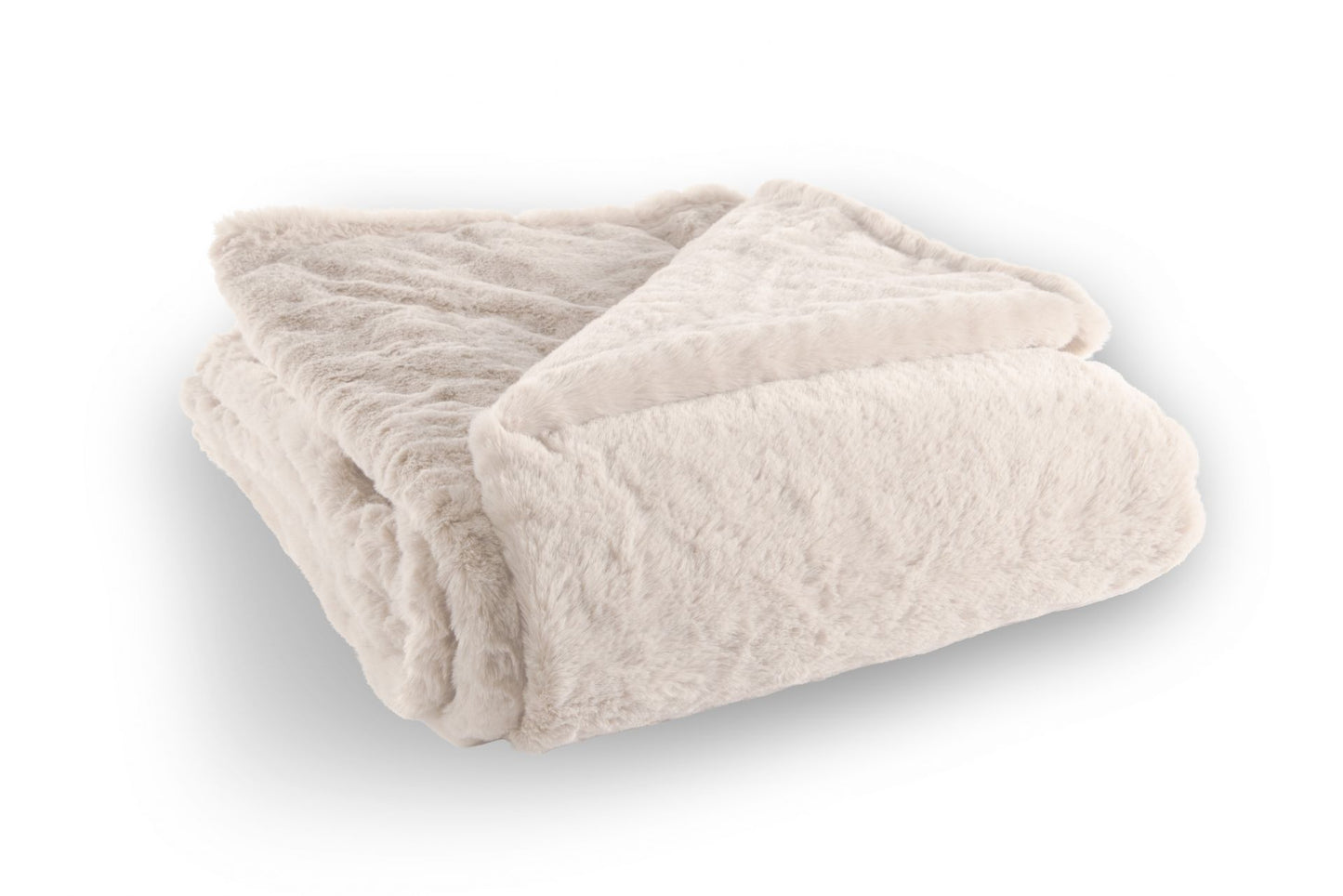 Plaid XL fausse fourrure ivoire