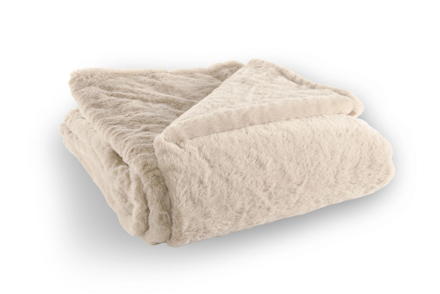 Plaid XL fausse fourrure beige