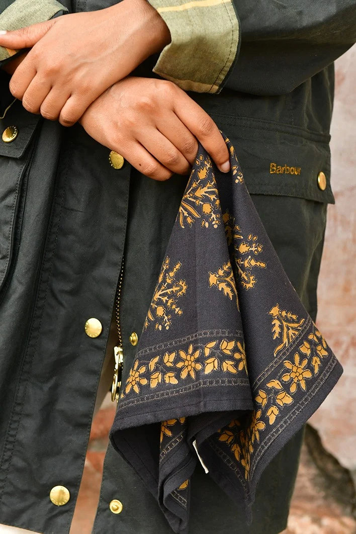Foulard indien anthracite