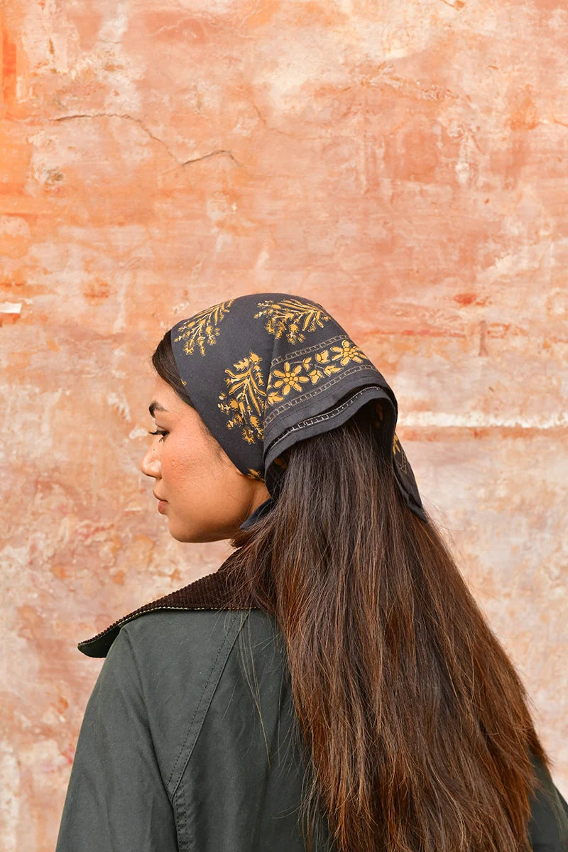 Foulard indien anthracite