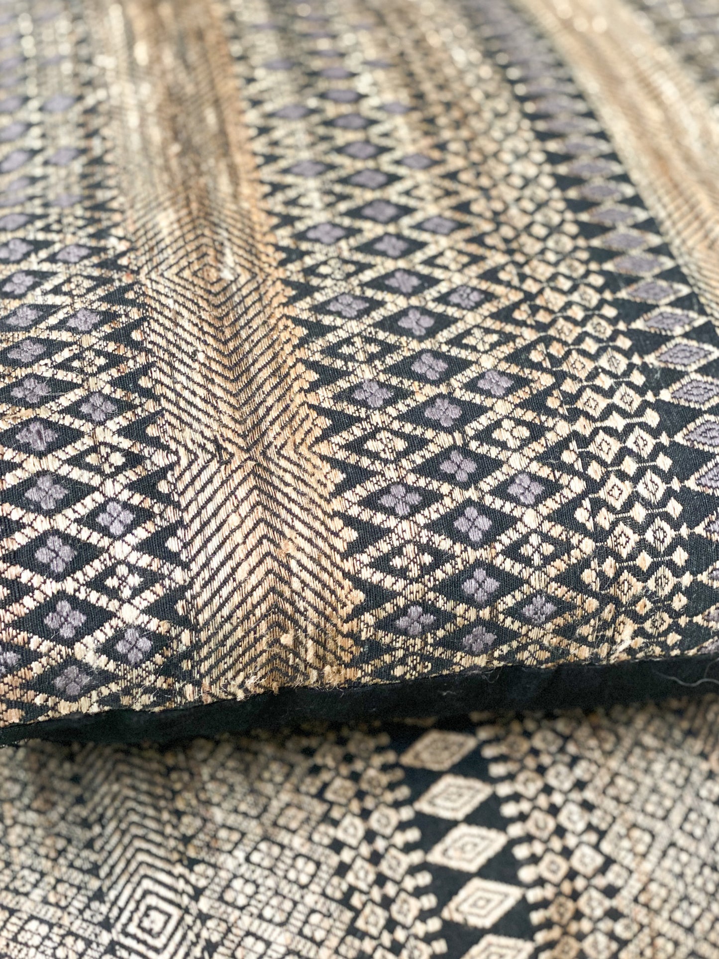 Coussin coton et soie