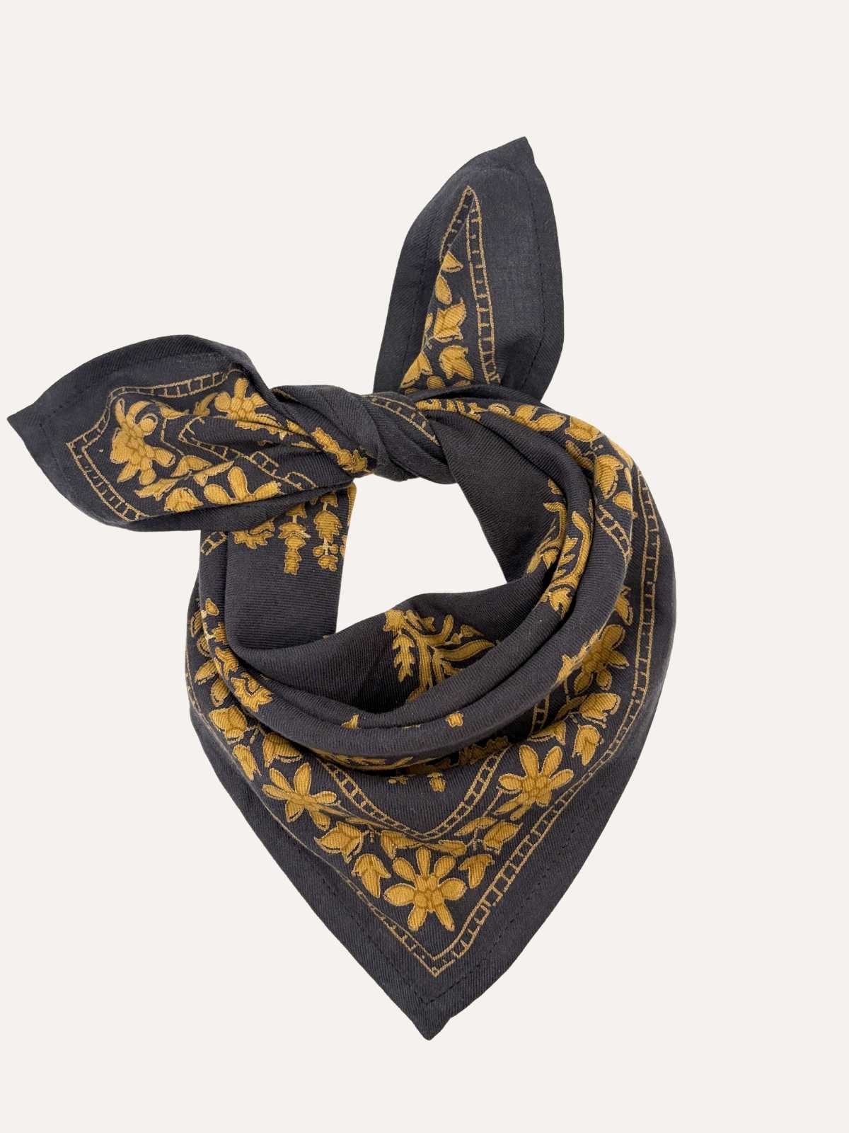 Foulard indien anthracite