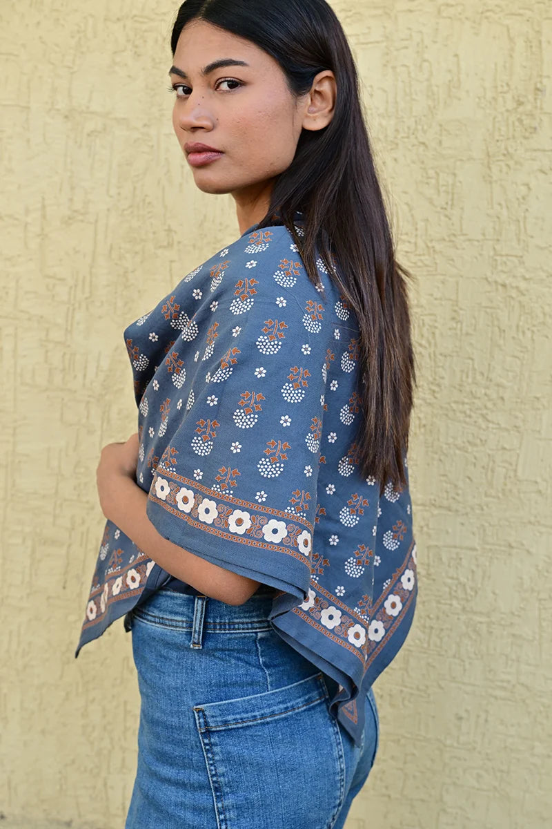 Foulard indien bleu