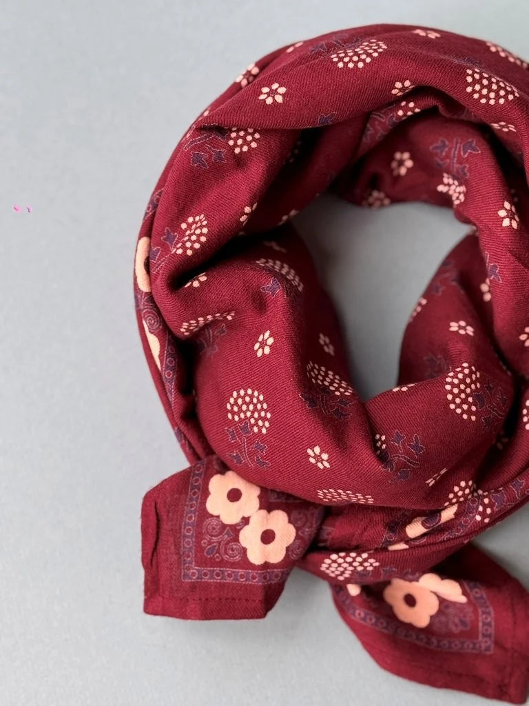 Foulard indien bordeaux