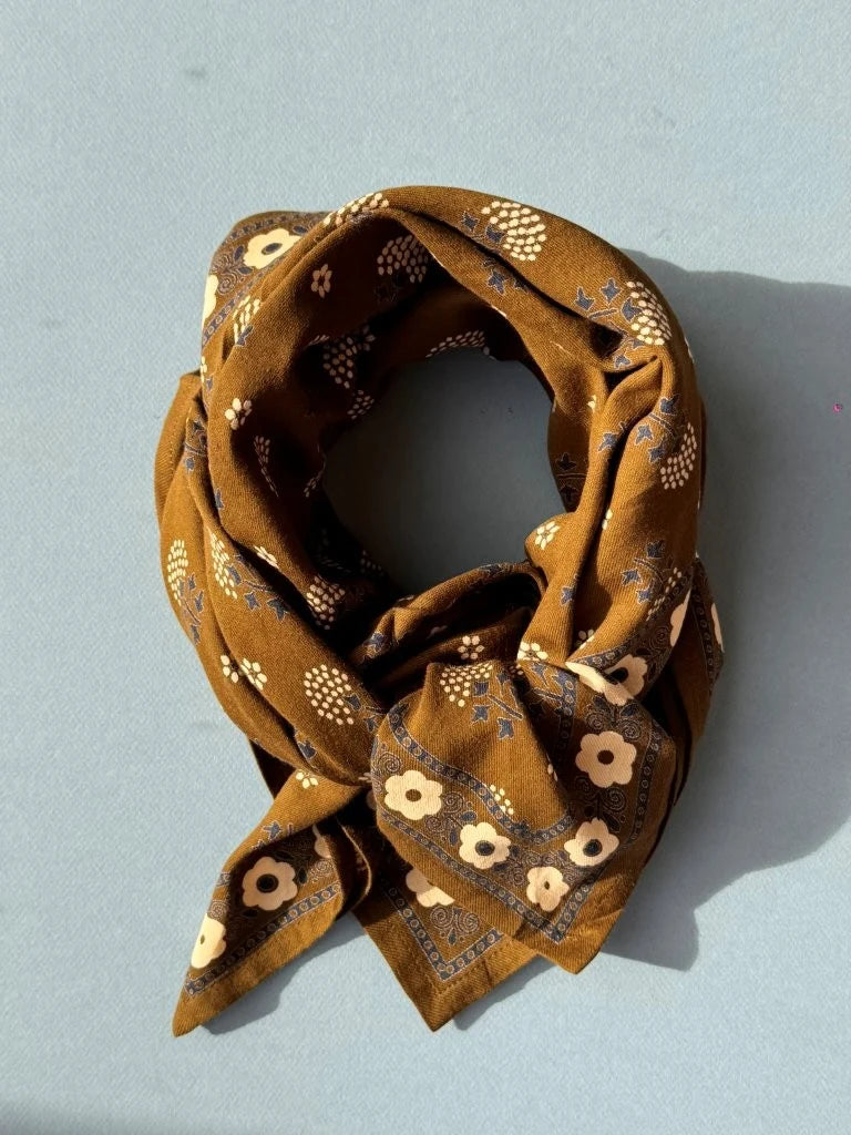 Foulard indien kaki
