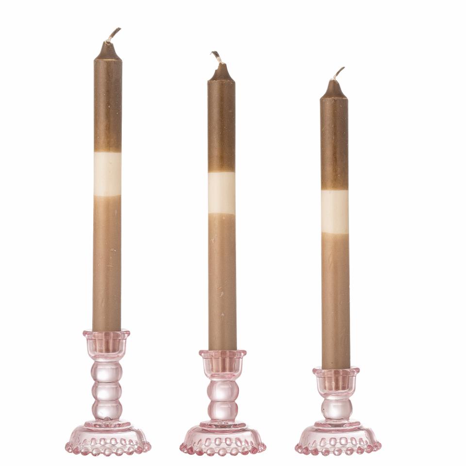 Set de 3 bougeoirs en verre