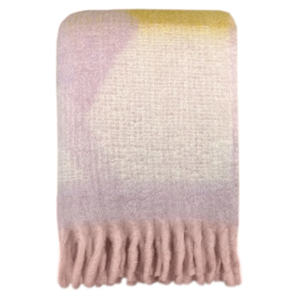 Plaid dégradé rose ocre
