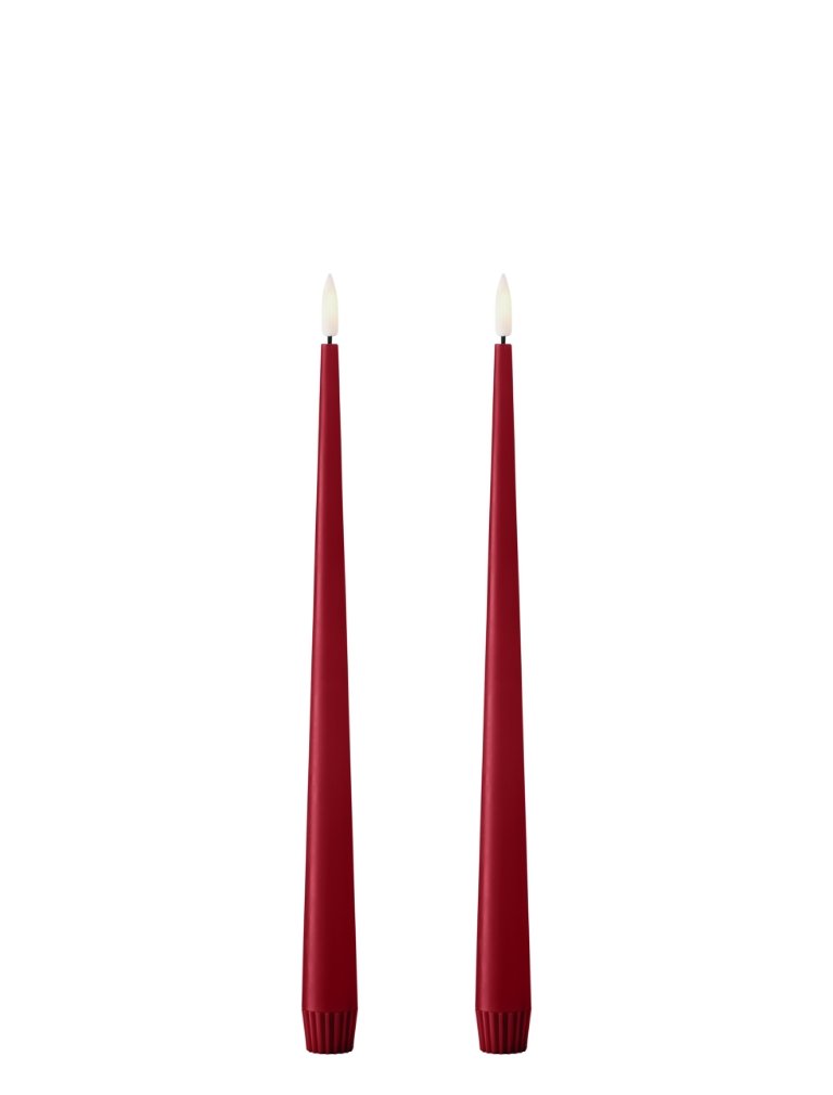 Bougie chandelle LED rouge x 2