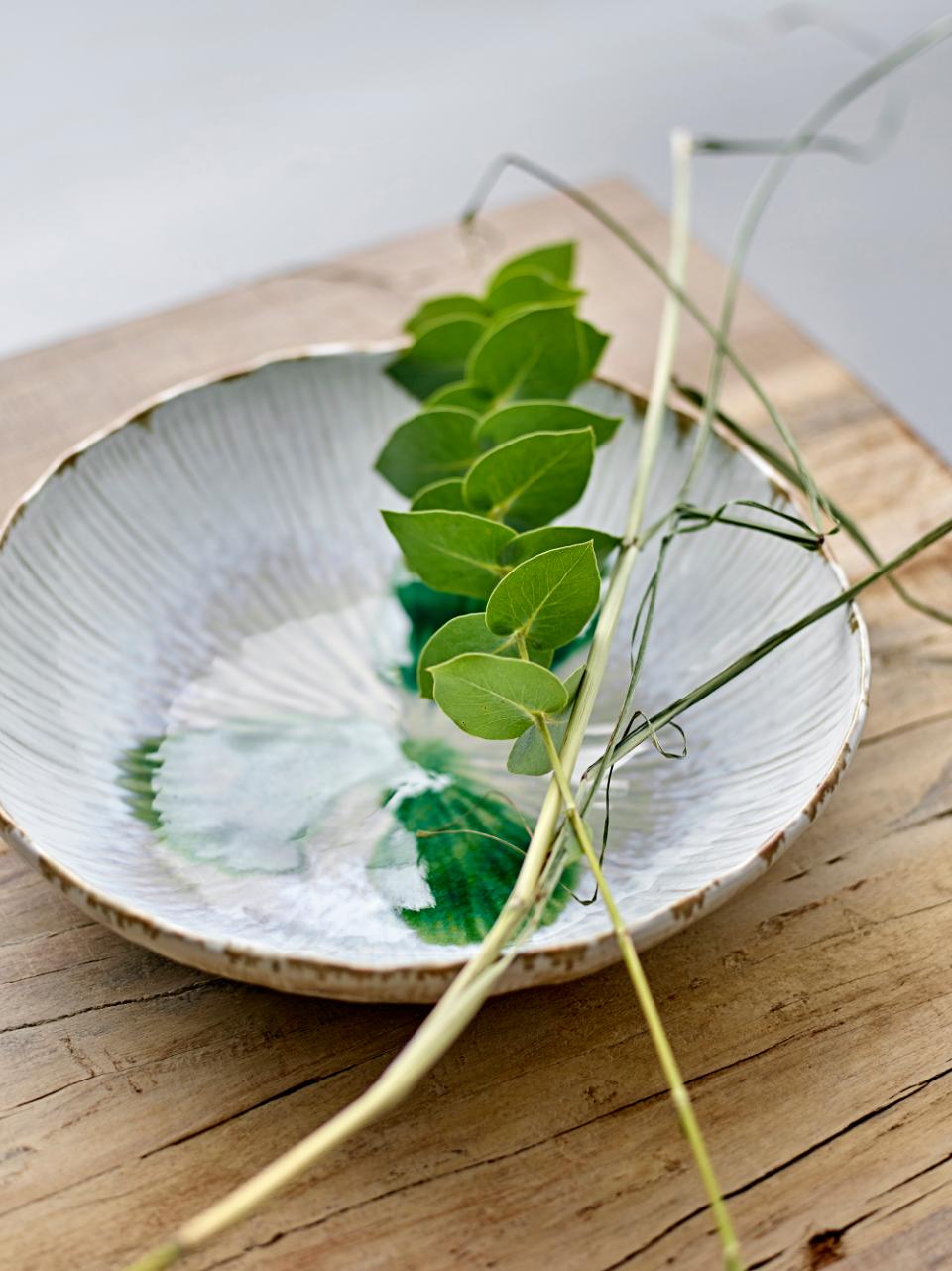 Plat saladier dégradé bleu vert
