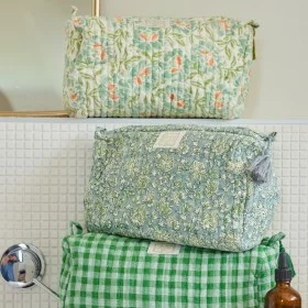 Trousse à fleurs bleu vert