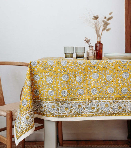 Nappe à motifs jaune / plusieurs tailles