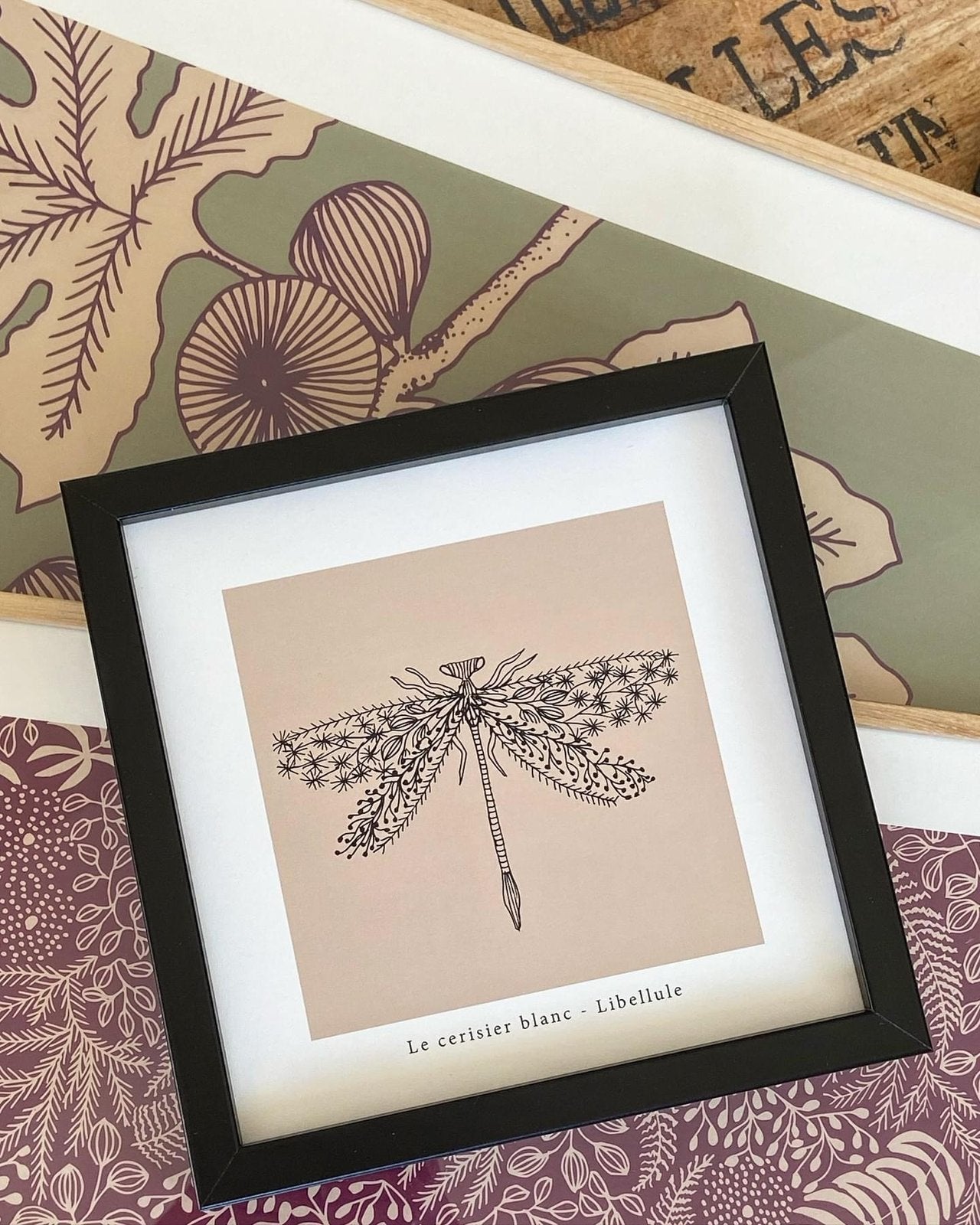 Cadre libellule coffret