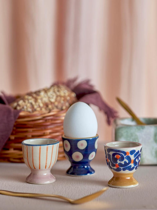 Set de 3 coquetiers peints à la main