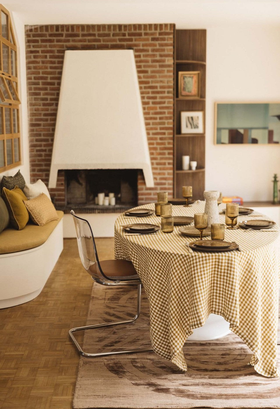 Nappe lin vichy curry