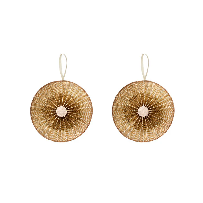 Rosette beige brun M - set de 2