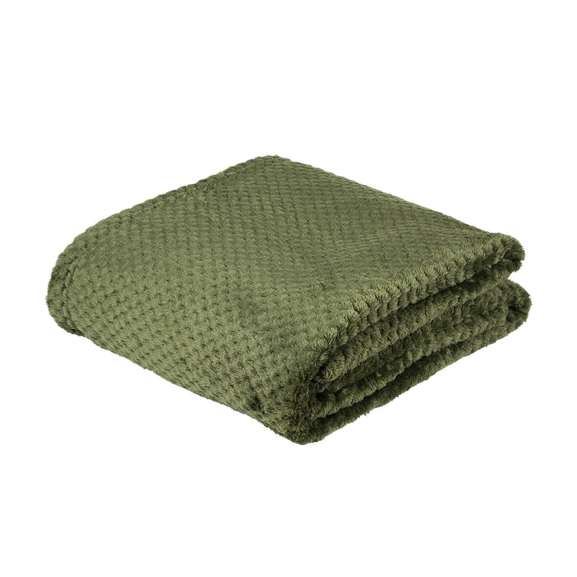 Plaid moelleux kaki