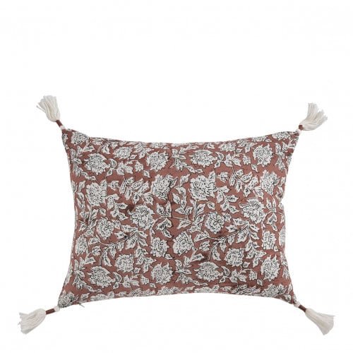Coussin à fleurs rose