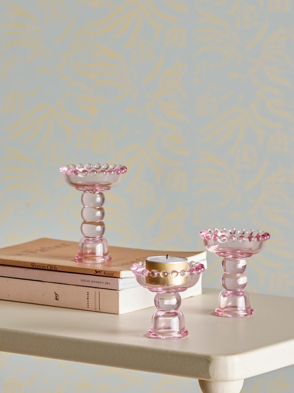 Set de 3 bougeoirs en verre