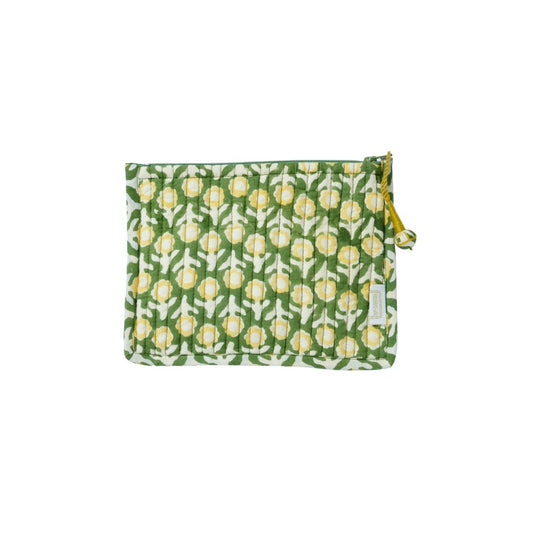 Pochette à fleurs vert