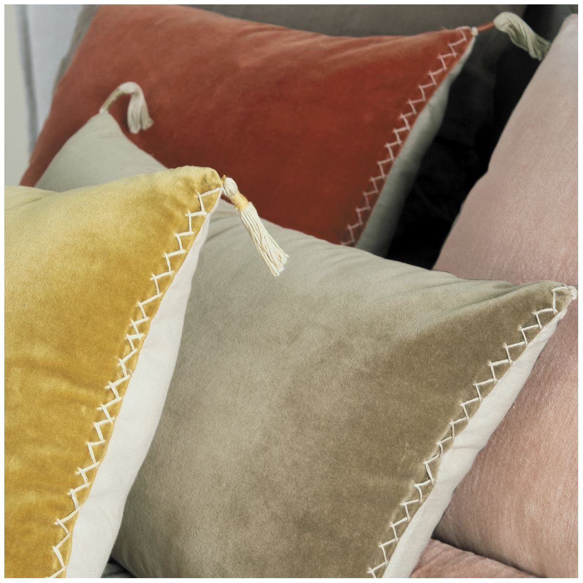 Coussin velours rouille - plusieurs tailles
