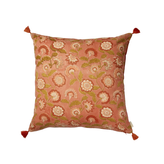 Coussin fleuri terra